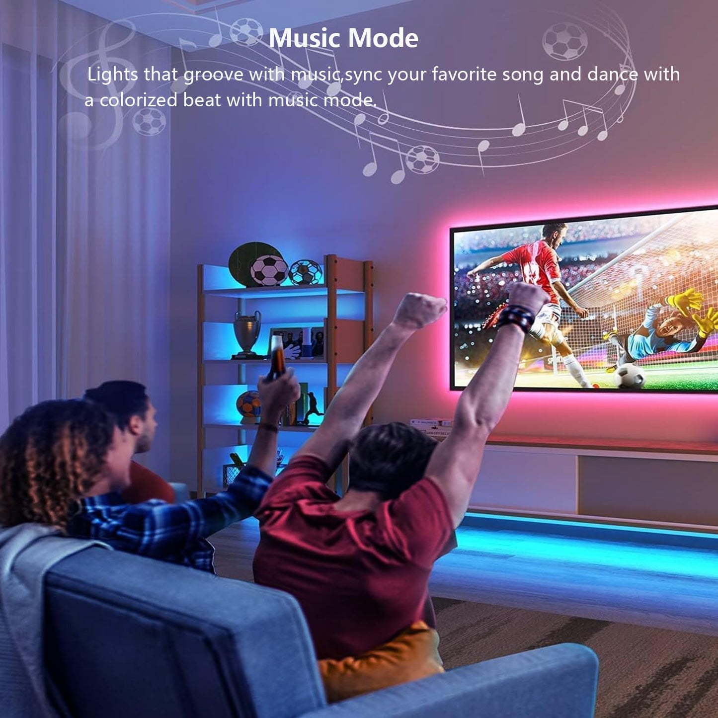 Smart Under Cabinet Lighting with Remote,RGB Cabinet Lights,Color Changing LED Strip Lights for PC,Kitchen Under Counter Lighting Plug in,Shelf