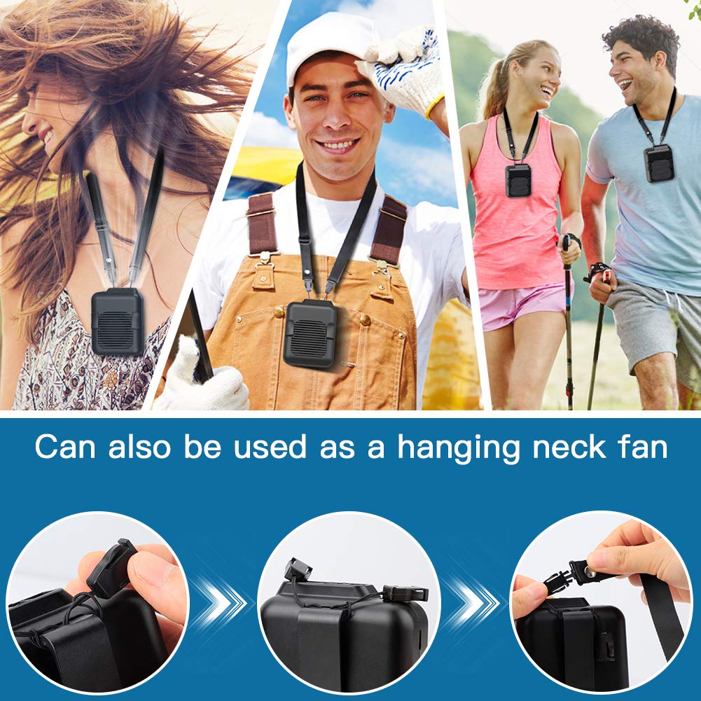 Koonie Waist Clip-on Belt Fan, 23h Use Time, Strong Airflow, 3 Speed Levels