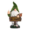 ASAWASA Gnomes Decorations for Yard with Solar LED Light,Large Outdoor Funny Garden Lawn Gnome Decor(Tall 10 Inches)