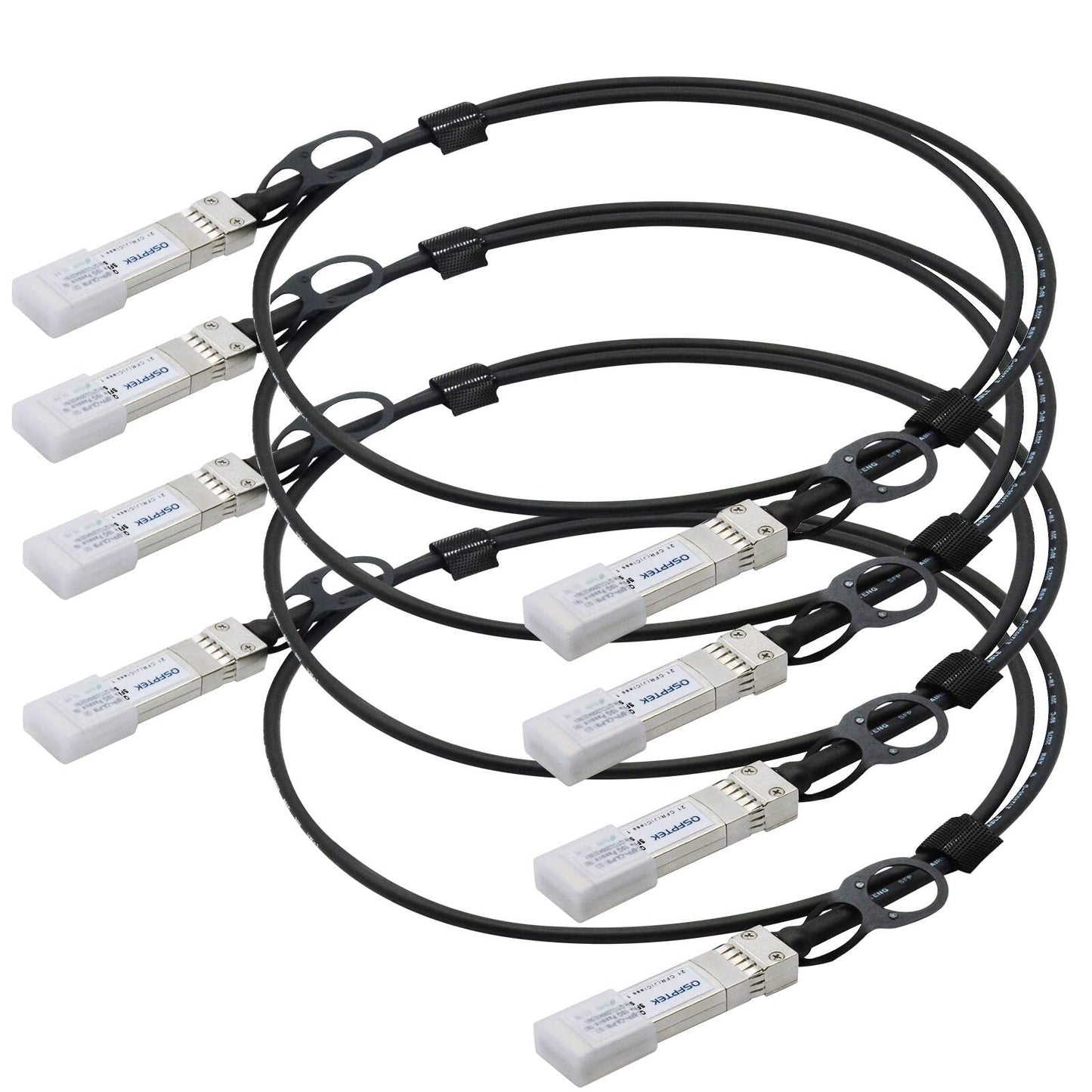 QSFPTEK 4pack 10G SFP+ DAC Cable, 1.5m (4.92ft) Passive Direct Attach Copper Twinax Cable for Cisco SFP-H10GB-CU1M, Ubiquiti, D-Link, Netgear