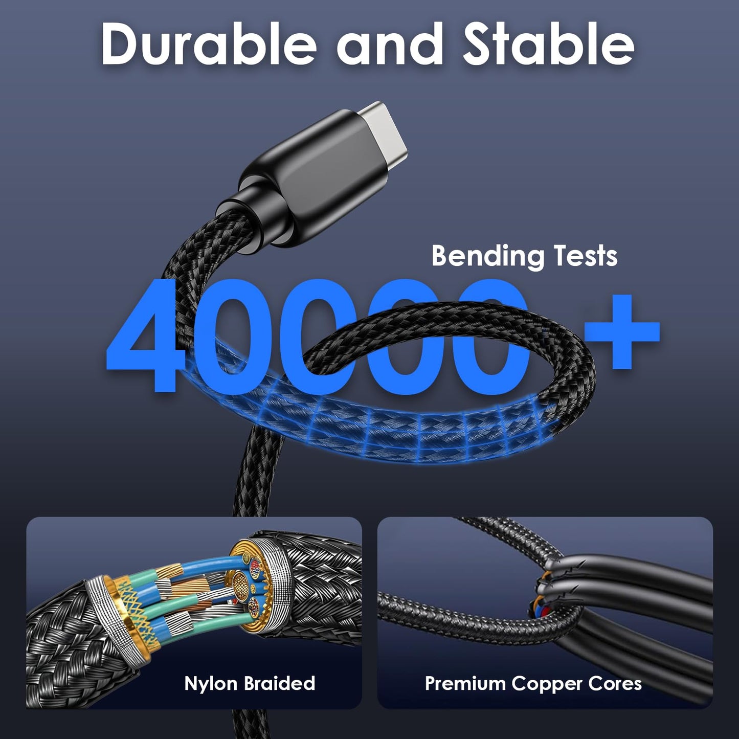 240W Fast Charging USB C Cord,Braided for Apple Watch/iPhone Charger/Samsung Charger, Travel Essentials for iWatch 10/9/8/7/6/5/4/3/2/1, iPhone 17-11