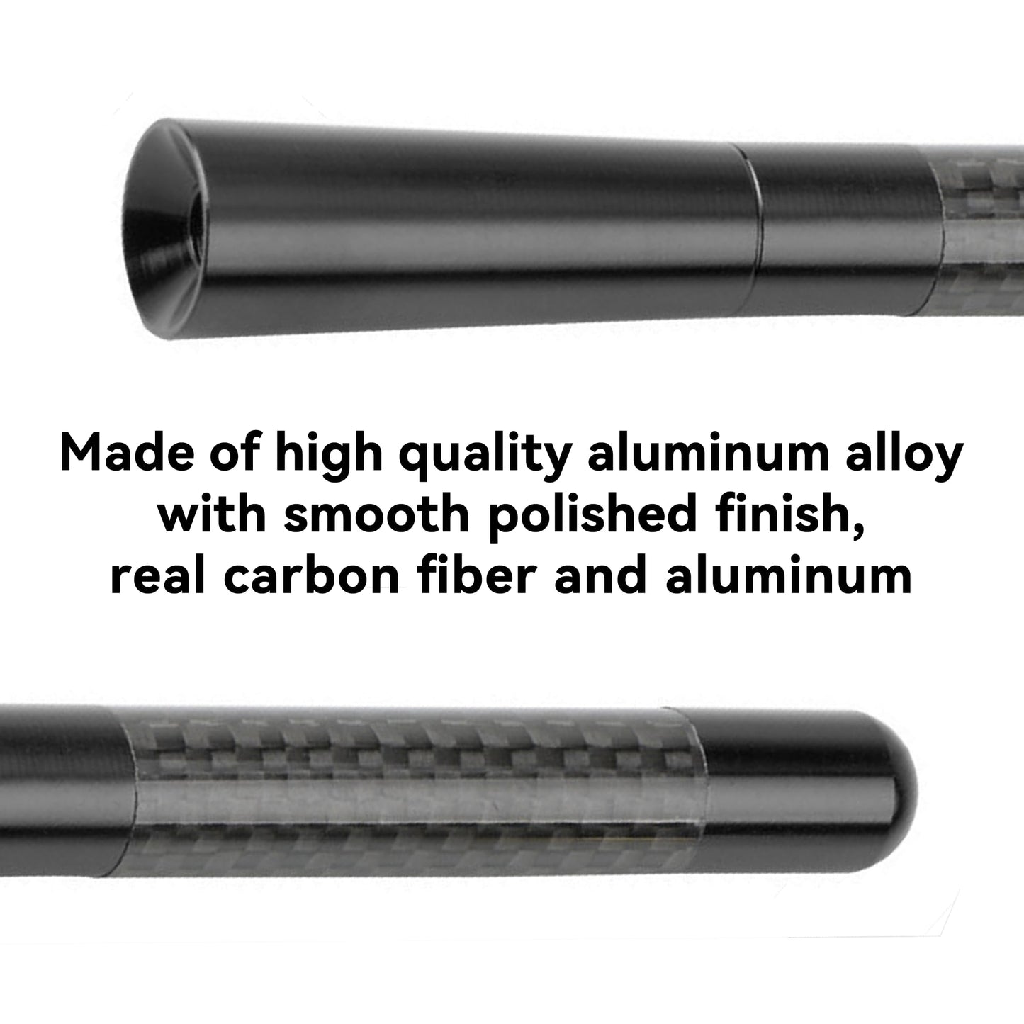 Couslcd Car Short Antenna, 4.7 Inch Carbon Fiber American Flag Aluminum Auto Radio Antenna for AM/FM Reception, Universal Replacement Car Antenna