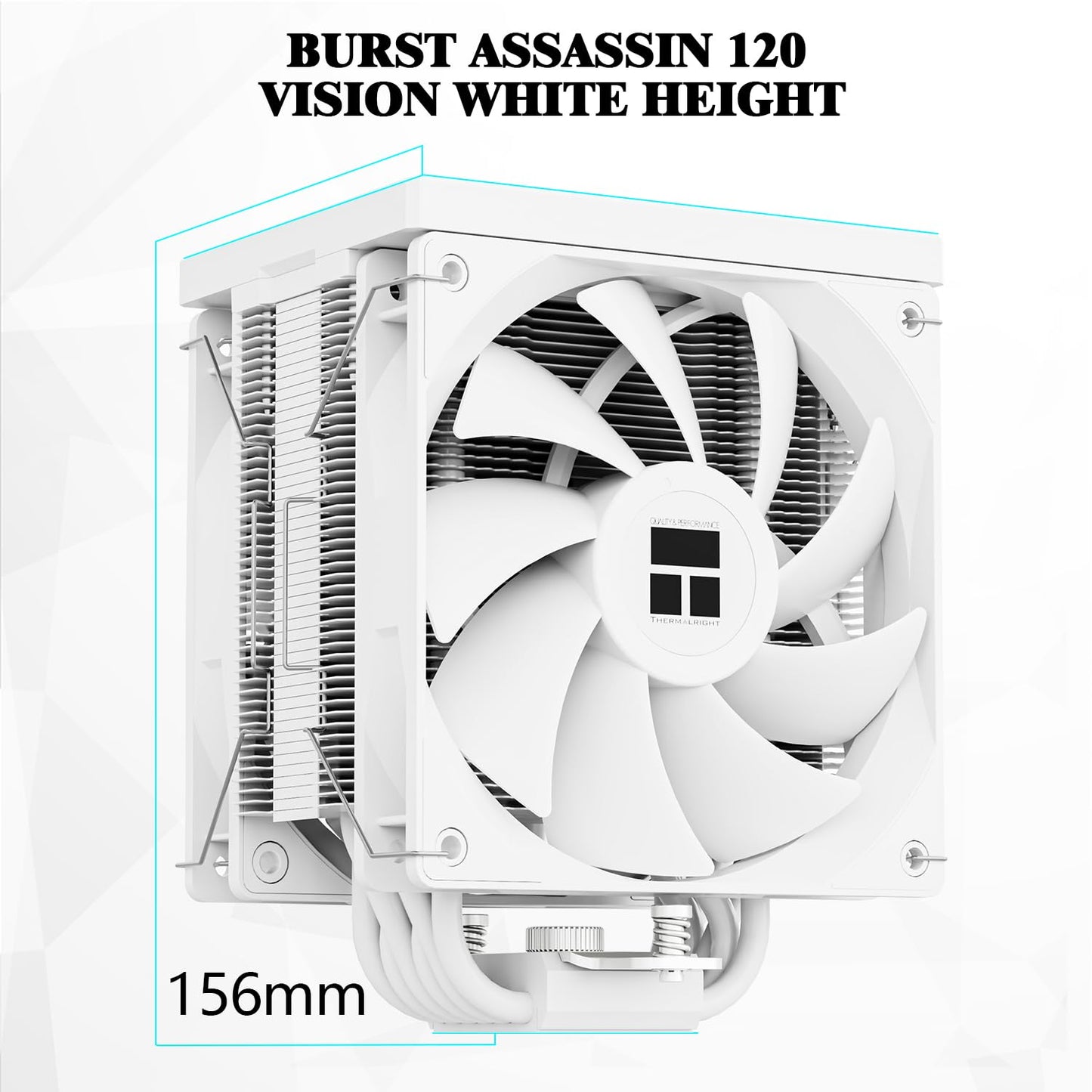 Thermalright Burst Assassin 120 Vision White CPU Cooler with 2.4-Inch 320x240 Resolution IPS Display LCD Screen, Double CPU Fans, 6 Heat Pipes