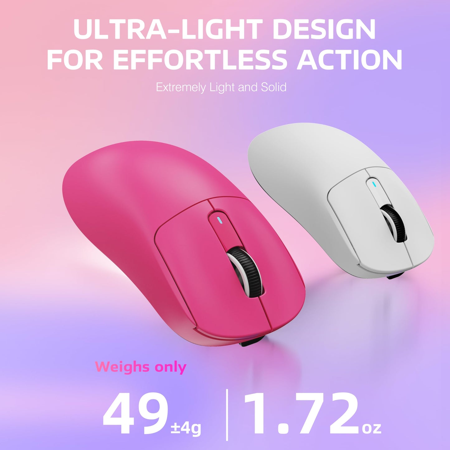 ATTACK SHARK X3 Wireless Gaming Mouse, 49g Ergonomic Computer Mouse, Triple Modes PAW3395 26K DPI Optical Sensor, 200h Battery Life, Programmable