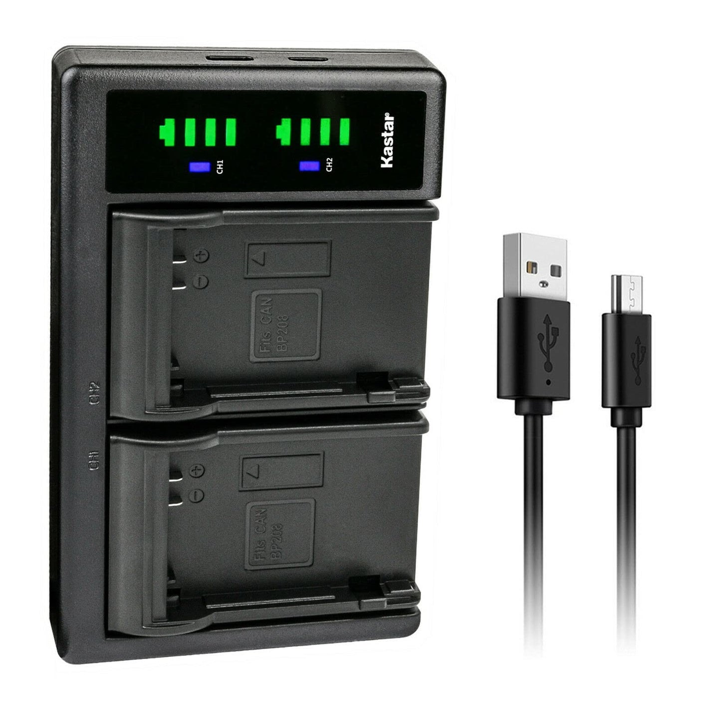 Kastar LTD2 USB Battery Charger Replacement for Canon BP-208 BP208 BP-208DG Battery, Canon DC10, DC19, DC20, DC21, DC22, DC40, DC50, DC51, DC95