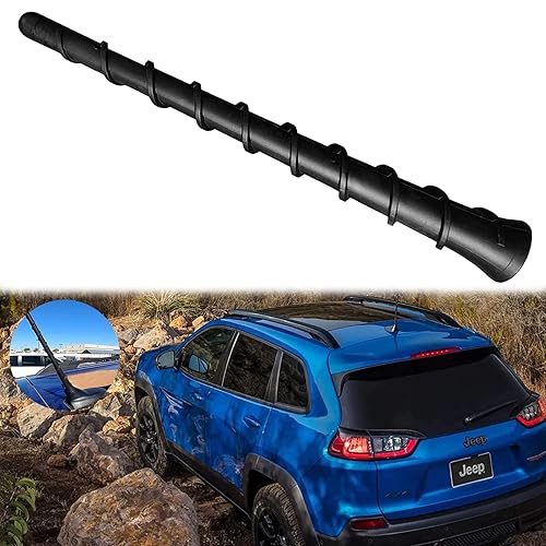 E-Vniko 8'' Inch Roof Antenna Mast Compatible for 2011-2022 Jeep Cherokee Grand Cherokee Dodge Durango Dart Journey Chrysler 200 Replacement Back