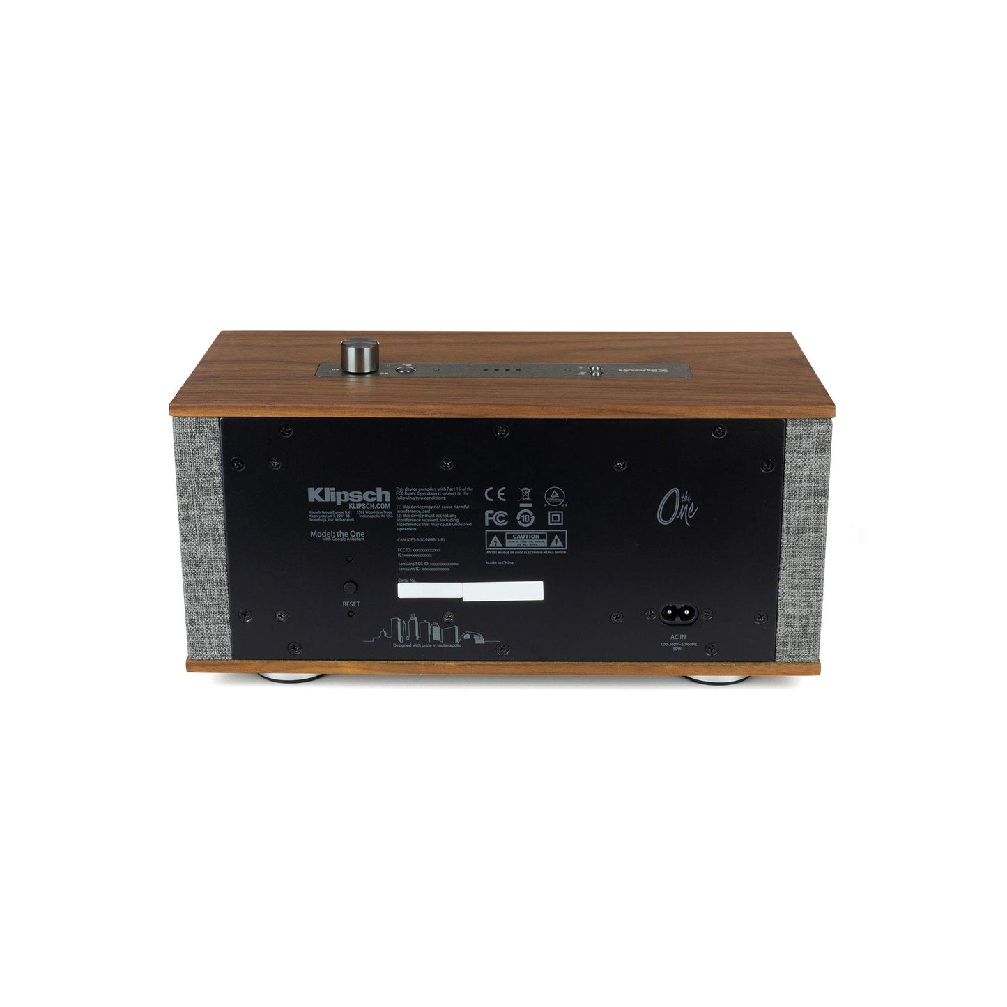 Klipsch The One Tabletop Wireless Stereo in Walnut | Bluetooth-Enabled, Multi-Room Ready, and fits Almost Anywhere