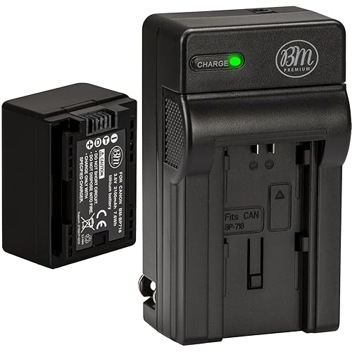 BM Premium BP-718 Battery and Charger for Canon Vixia HFR80 HFR82 HFR800 HFM50 HFM52 HFM500 HFR30 HFR32 HFR300 HFR40 HFR42 HFR400 HFR50 HFR52 HFR500