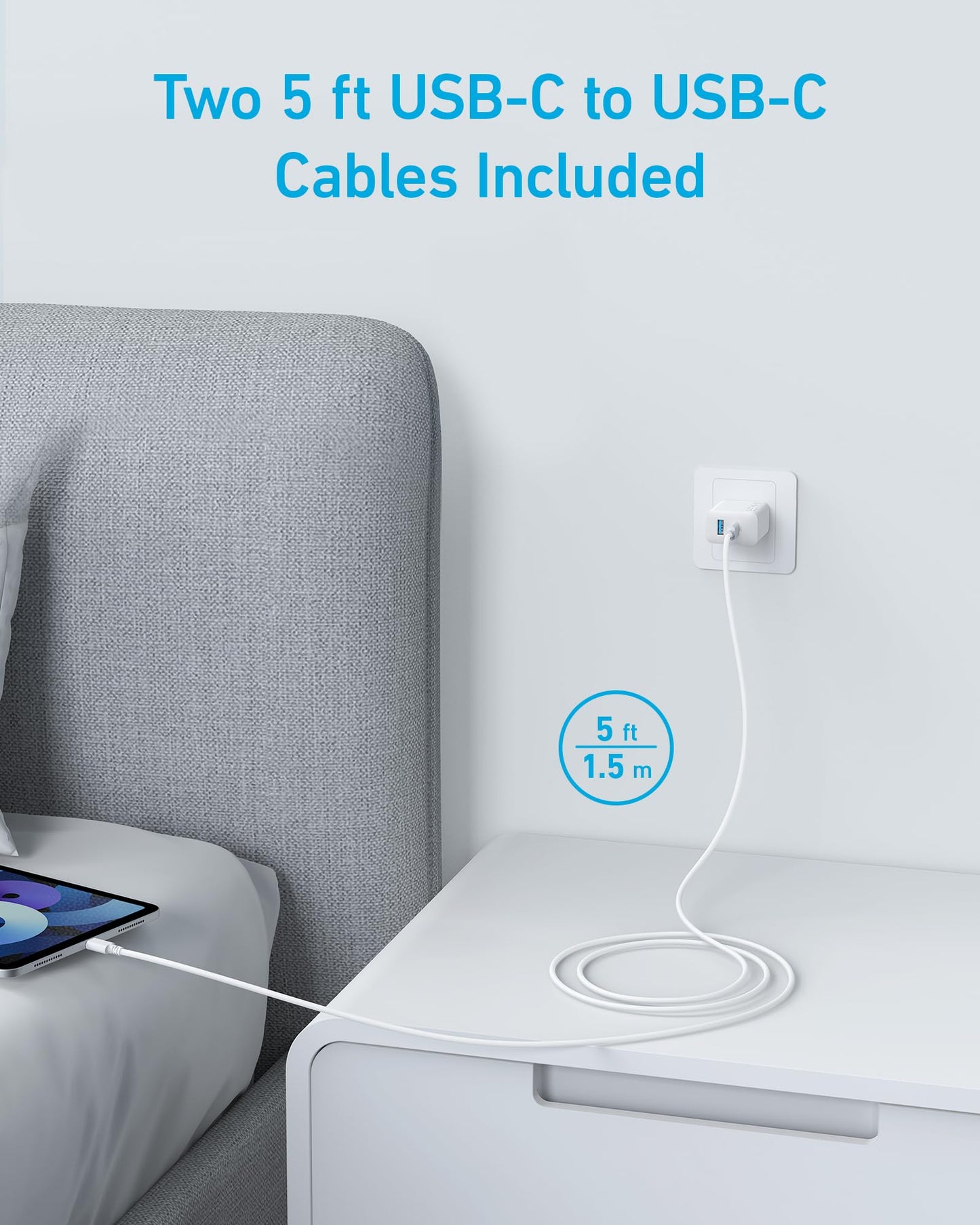 Anker iPhone Charger, 2-Pack 20W Fast USB C Charger Block, Type C Charger Fast Charging for iPhone 17/17 Pro Max/16 Series/iPad Pro and More (White, 2