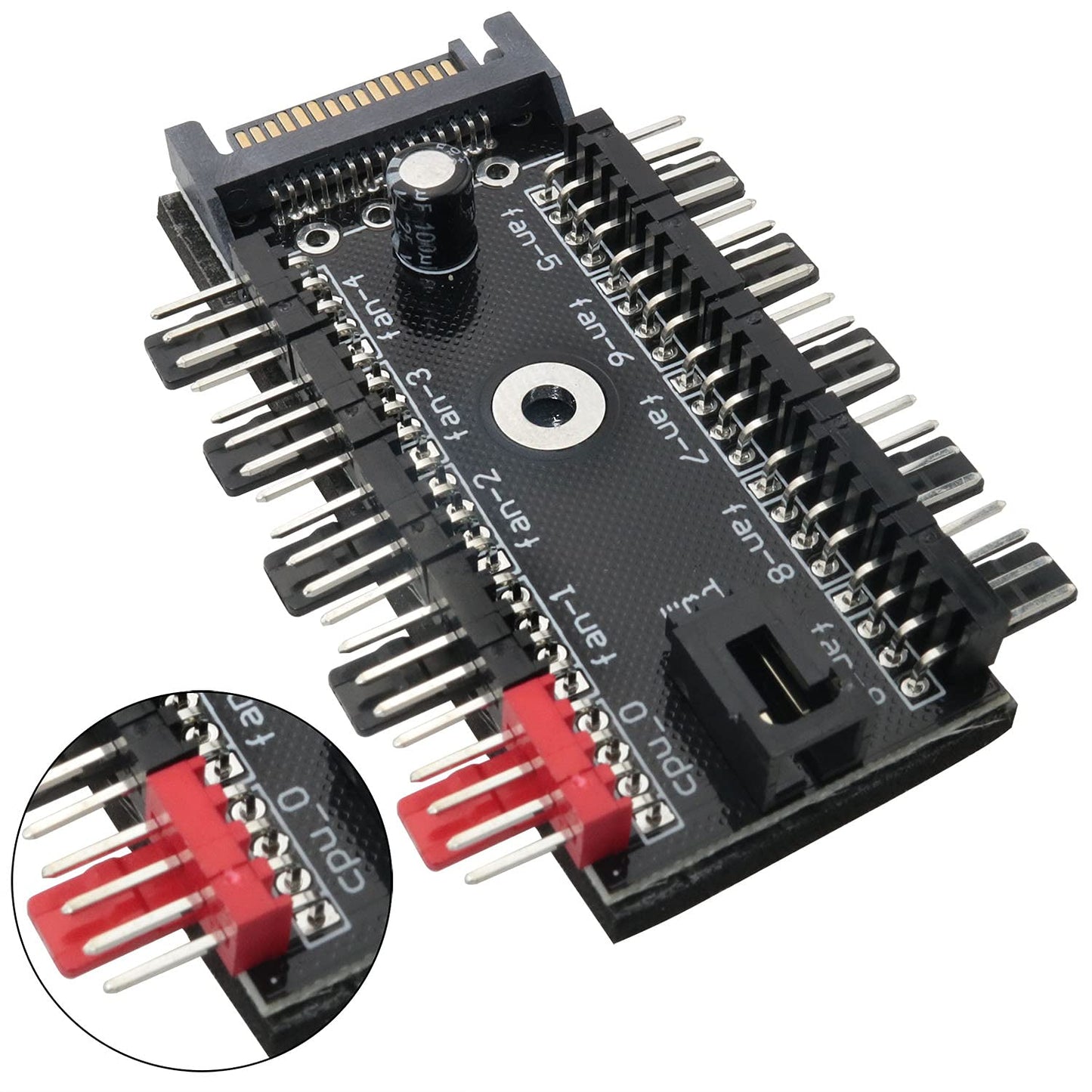 LRONG 1PC PC Chassis Fan Hub CPU Cooling HUB Fan PWM SATA Controller Speed Controller