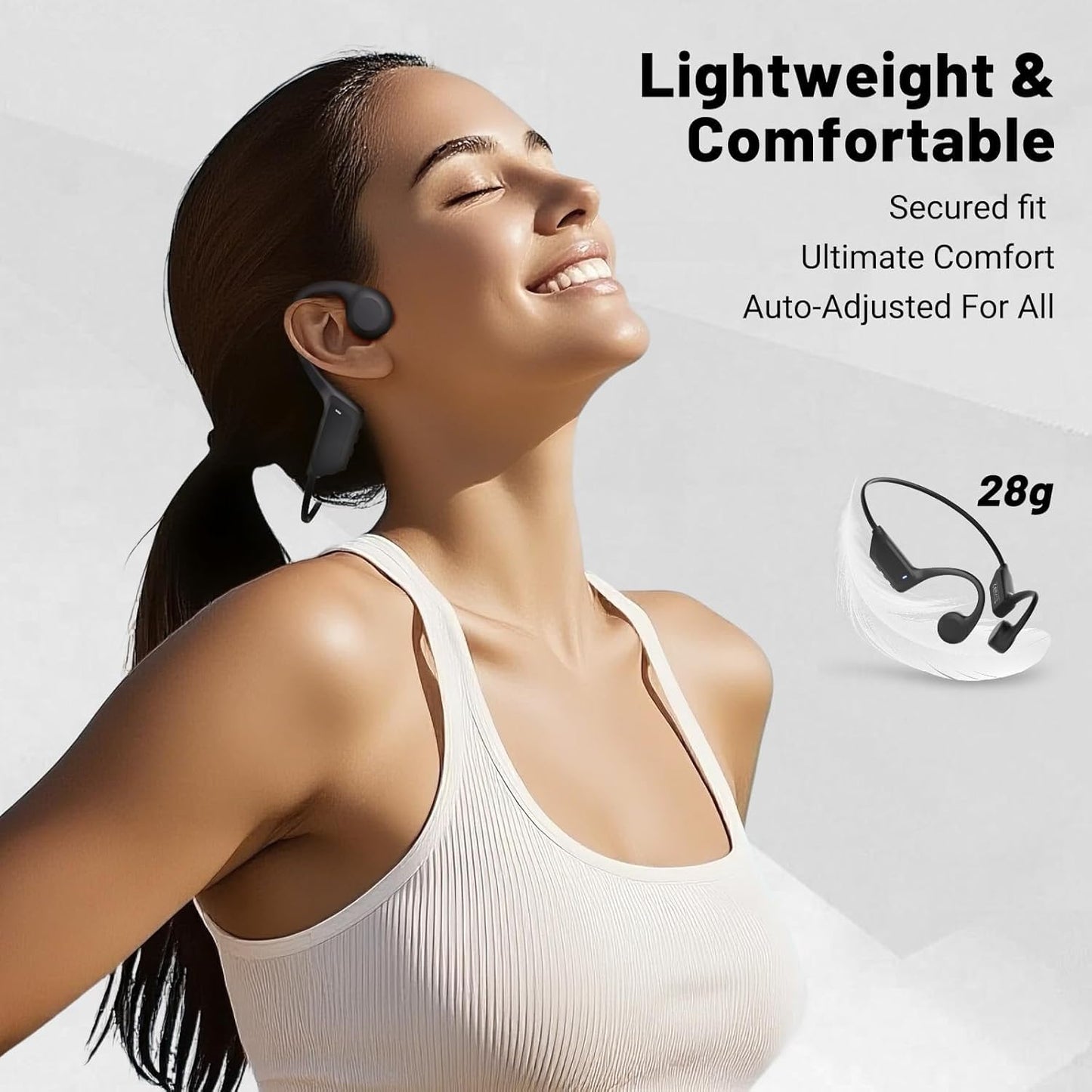 SUNGDOGIN 2025 New Bluetooth 6.0 Bone Conduction Headphones, Open-Ear Design, Sweatproof & Waterproof, HD Stereo Sound, 10Hrs Playtime, Lightweight…