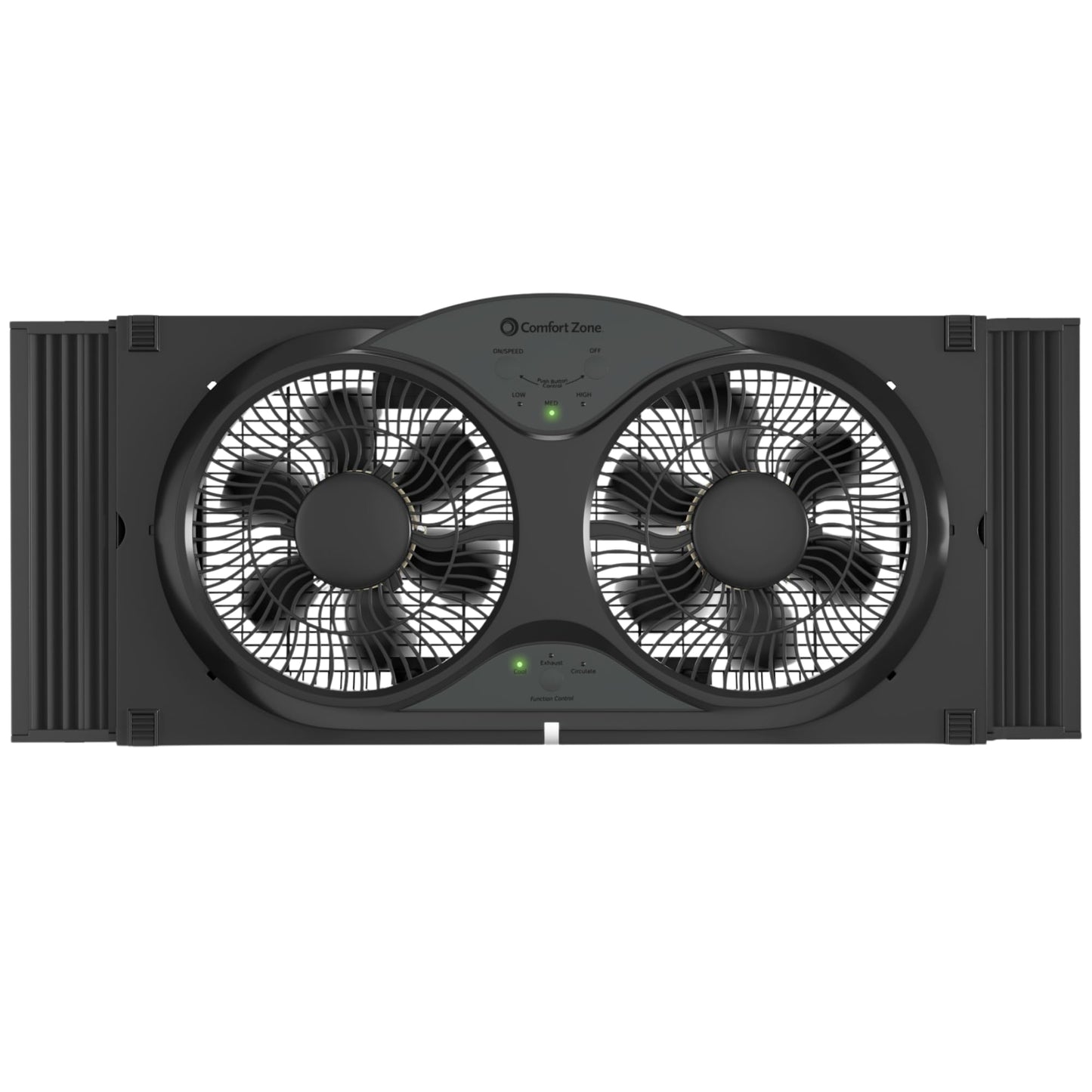 Comfort Zone Reversible Twin Window Fan with 3-Speeds & Expandable Width