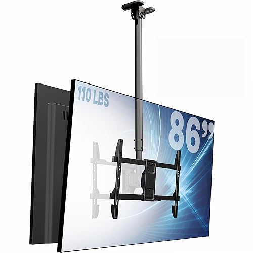 VIVO Back-to-Back Dual TV Ceiling Mount for 43 to 86 inch Screens, Heavy Duty, TVs up to 110 lbs Each, 5.5ft Extension Pole, Maximum VESA 600x400