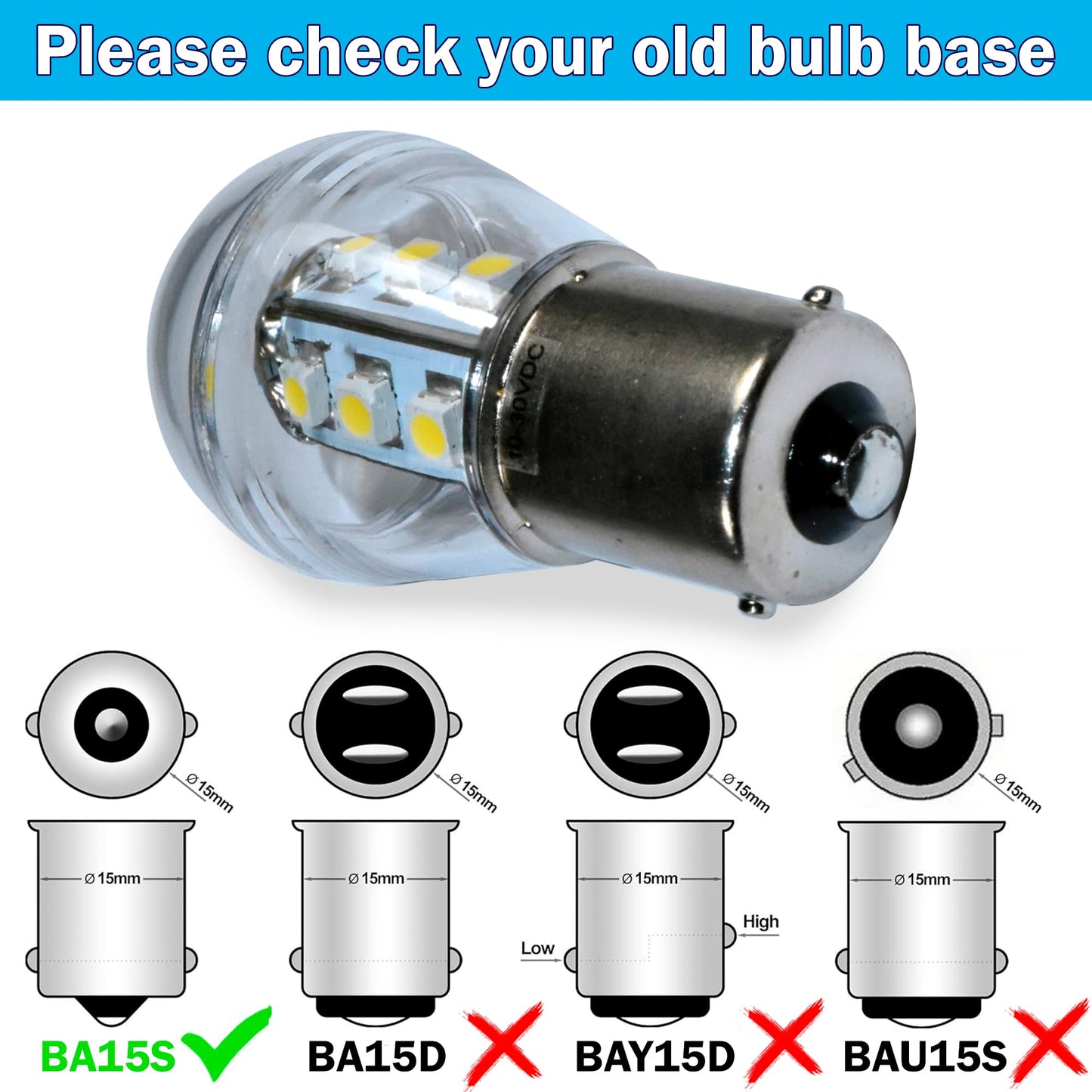 HQRP 2-Pack Headlight LED Bulb Compatible with Craftsman DGS6500 DGT6000 LT1000 LT2000 LT2500 LT4000 T110 T120 T130 T150 T2600 YT4000 YT4500 YTS3000