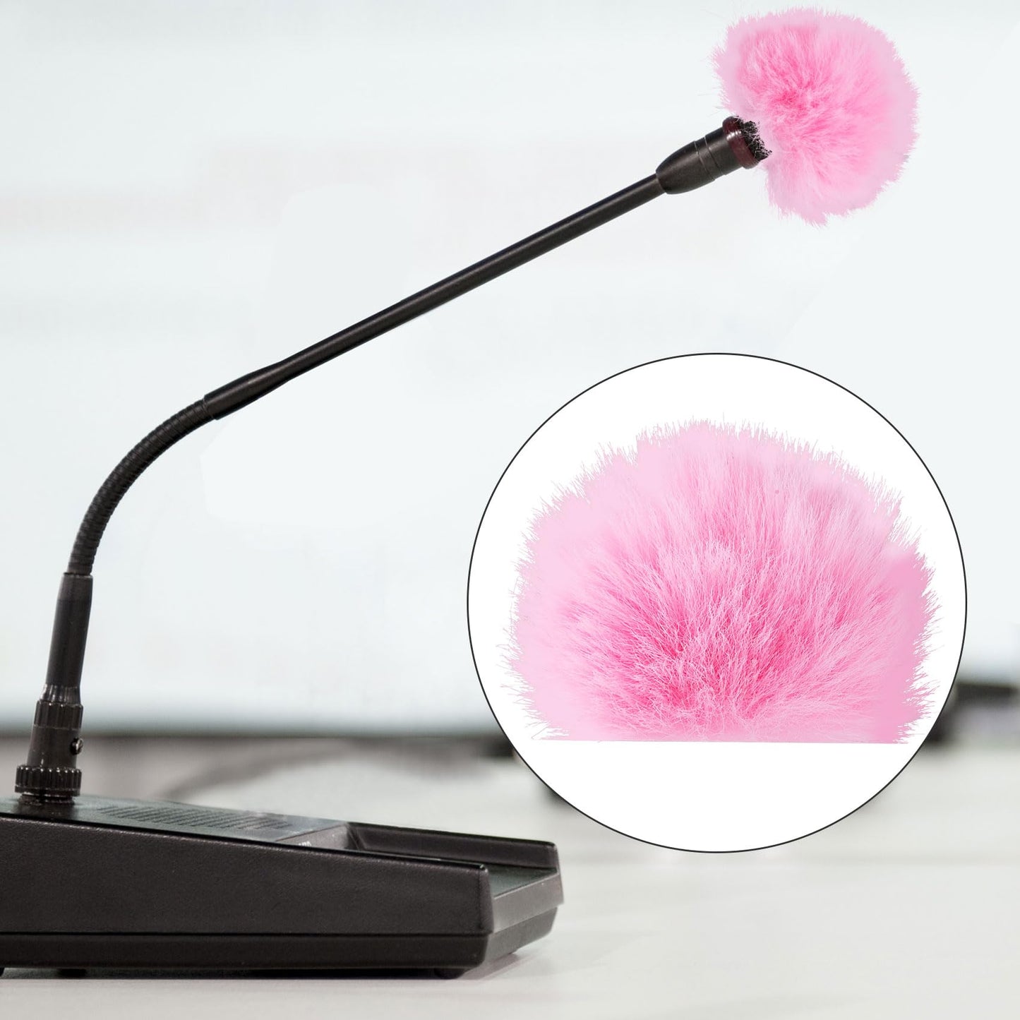 PAGOW 4 Pcs Mini Pink Foam Microphone Windscreens ? Furry Cover, High Density Mic Headset Cover, Lapel Microphone Windscreen for Lavalier Microphones