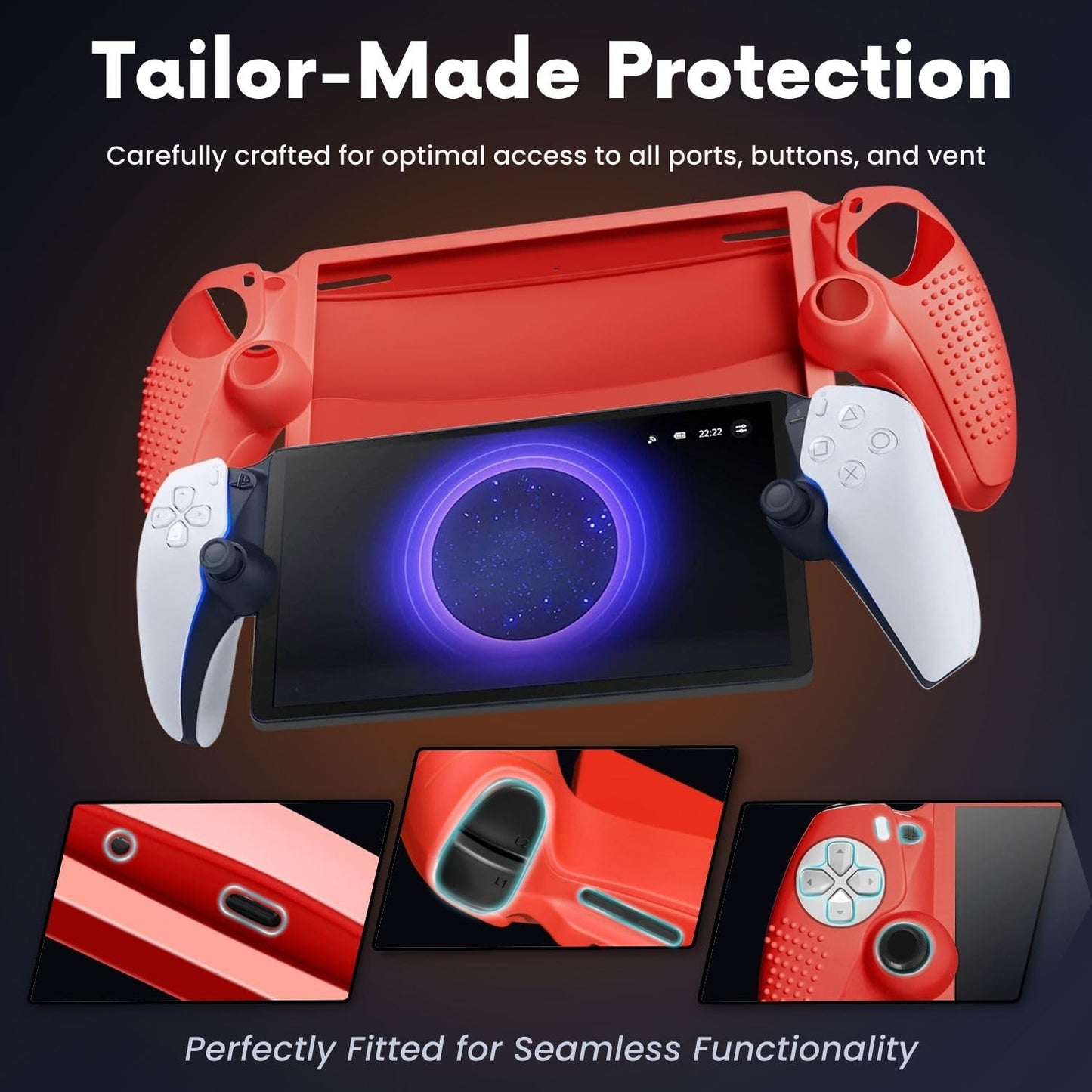TNP Protective Silicone Cover Case for PlayStation Portal - Protector Skin Cover for PS Portal Shell with Anti-Slip, Shock-Absorption