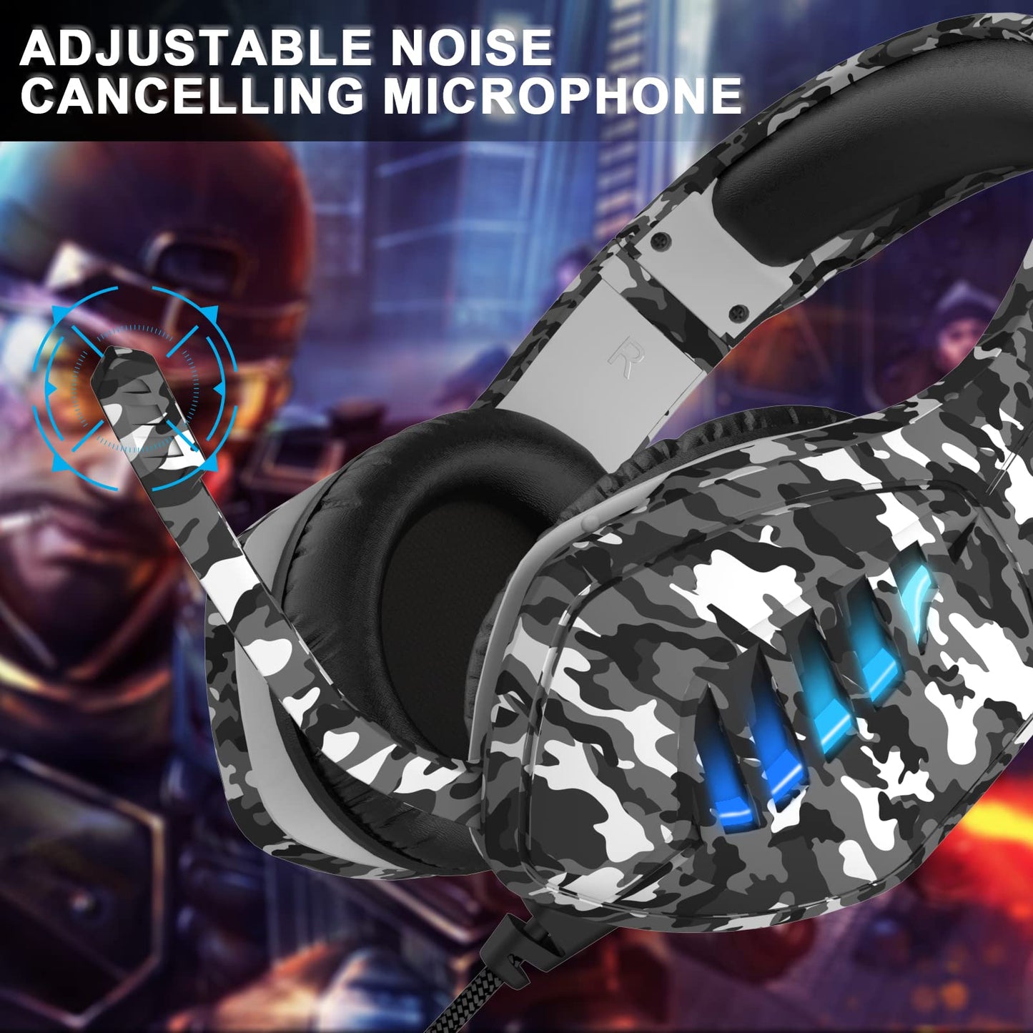 targeal Gaming Headset with Microphone - for PC, PS4, PS5, Switch, Xbox One, Xbox Series X|S - 3.5mm Jack Gamer Headphone with Noise Canceling Mic