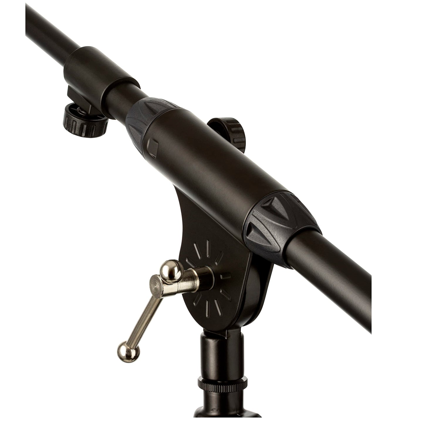 Clef Audio Labs Tripod Mic Stand, One-Handed Clutch Height Adjustment and Telescopic Boom Arm - Cable Management Clips, Universal Mic Holder Mount
