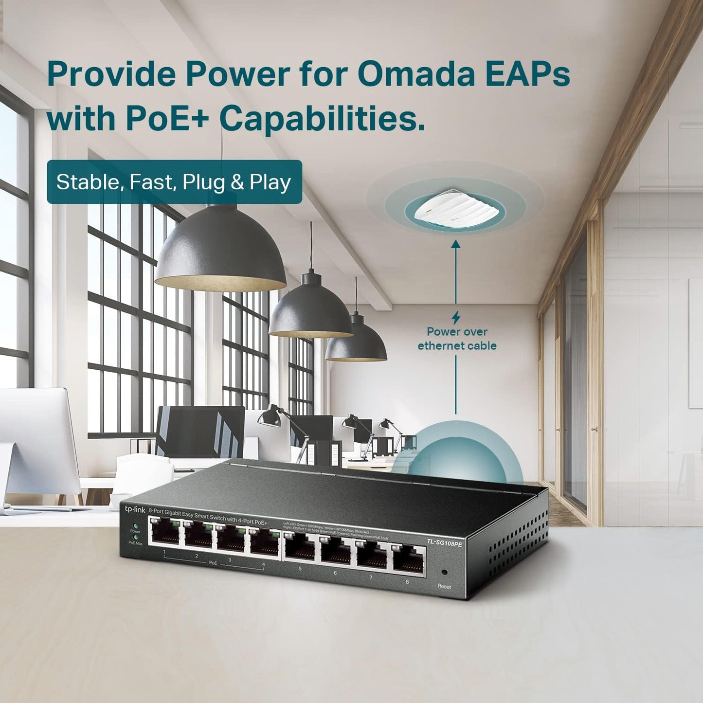 TP-Link TL-SG108PE V3 | 8 Port Gigabit PoE Switch | Easy Smart Managed | 4 PoE+ Ports @64W | Plug & Play | Sturdy Metal w/ Shielded Ports | Fanless |