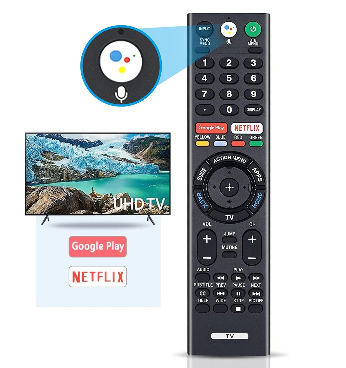 Remote Control Replacement Voice Remote for Sony Smart Bravia TV XBR-43X800D XBR-55X930D XBR-65X850D XBR-65X930D XBR-75X850D XBR-75X940D XBR-85X850D