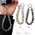 Ninelimi 2PCS Droplet Crystals Beaded Phone Wrist Strap, Cellphone Lanyard Chain, Phone Charm Chain Keychain Beaded Cellphone Lanyard for Women