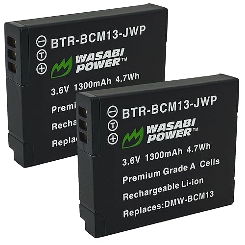 Wasabi Power Battery (2-Pack) for Panasonic DMW-BCM13 & DMC-FT5, DMC-LZ40, DMC-TS5, DMC-TS6, DMC-TS7, DMC-TZ40, DMC-TZ41, DMC-TZ55, DMC-TZ60