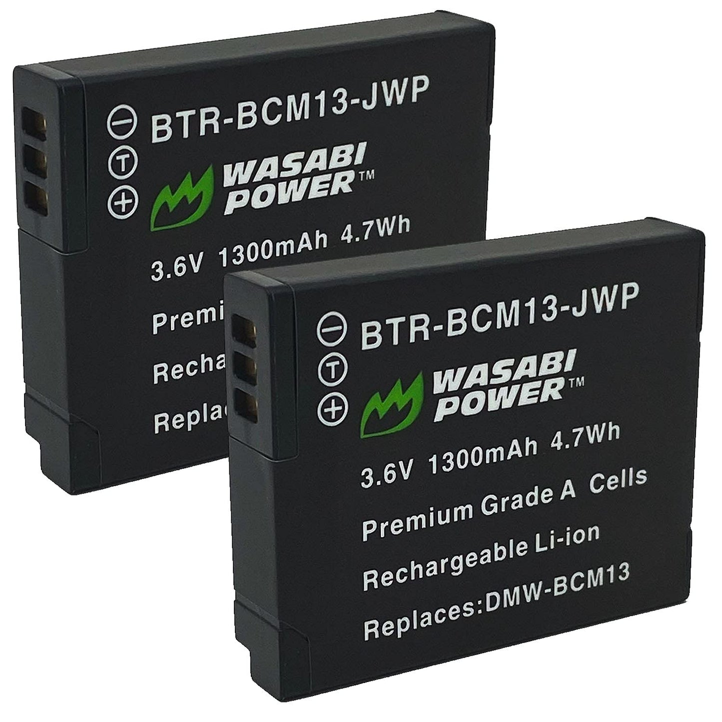 Wasabi Power Battery (2-Pack) for Panasonic DMW-BCM13 & DMC-FT5, DMC-LZ40, DMC-TS5, DMC-TS6, DMC-TS7, DMC-TZ40, DMC-TZ41, DMC-TZ55, DMC-TZ60
