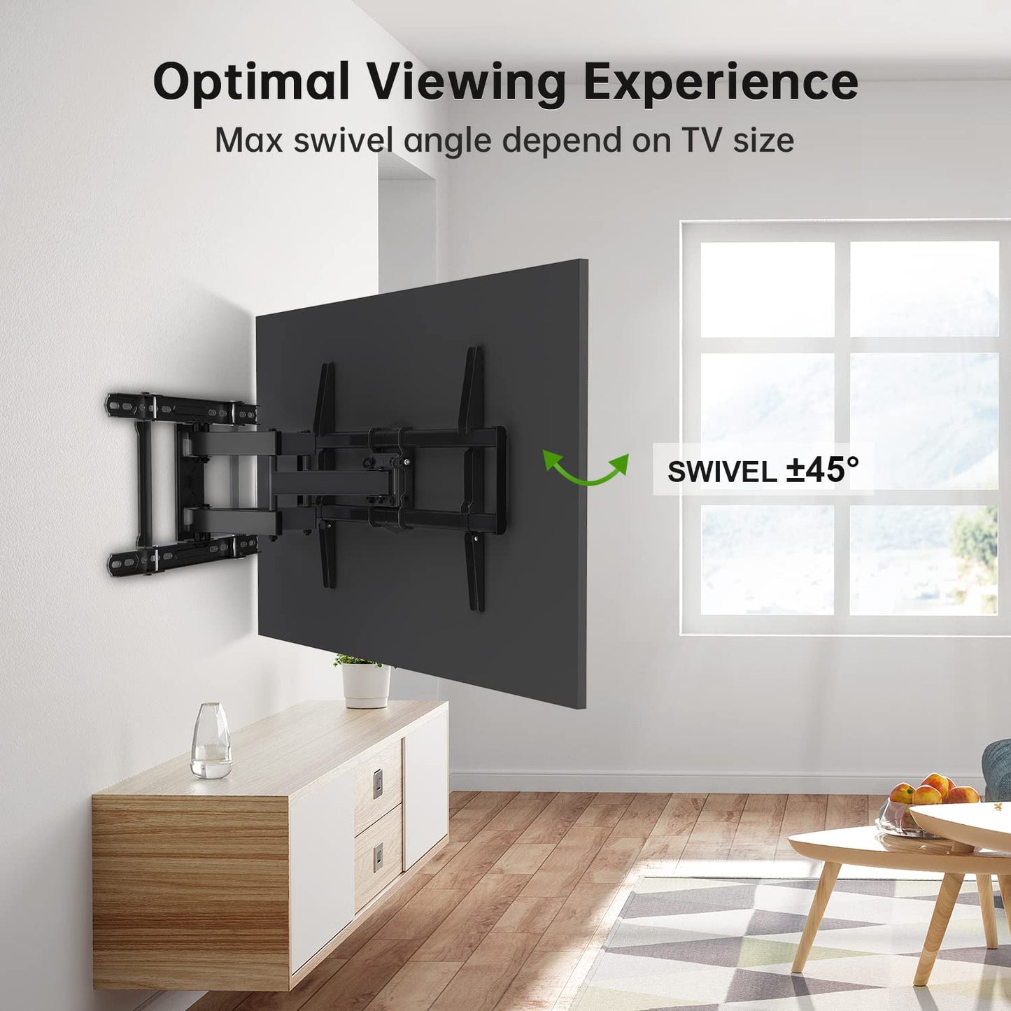 USX Mount Full Motion TV Wall Mount 42"-84" TVS, Fits 16" 18" or 24" Studs, Heavy Duty TV Mounts Bracket with Dual Articulating Arms Tilt Swivel