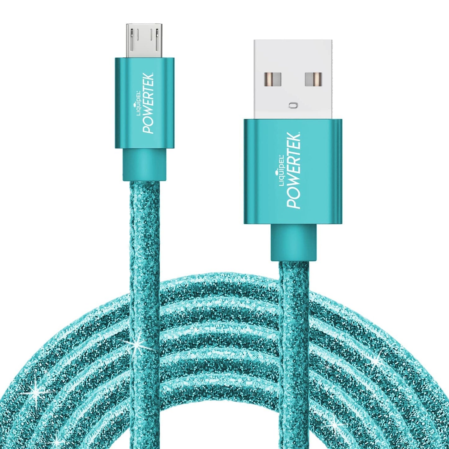 Liquipel Powertek Micro USB Charger Cable for Cell Phones & Electronic Devices, 6FT (Mint)