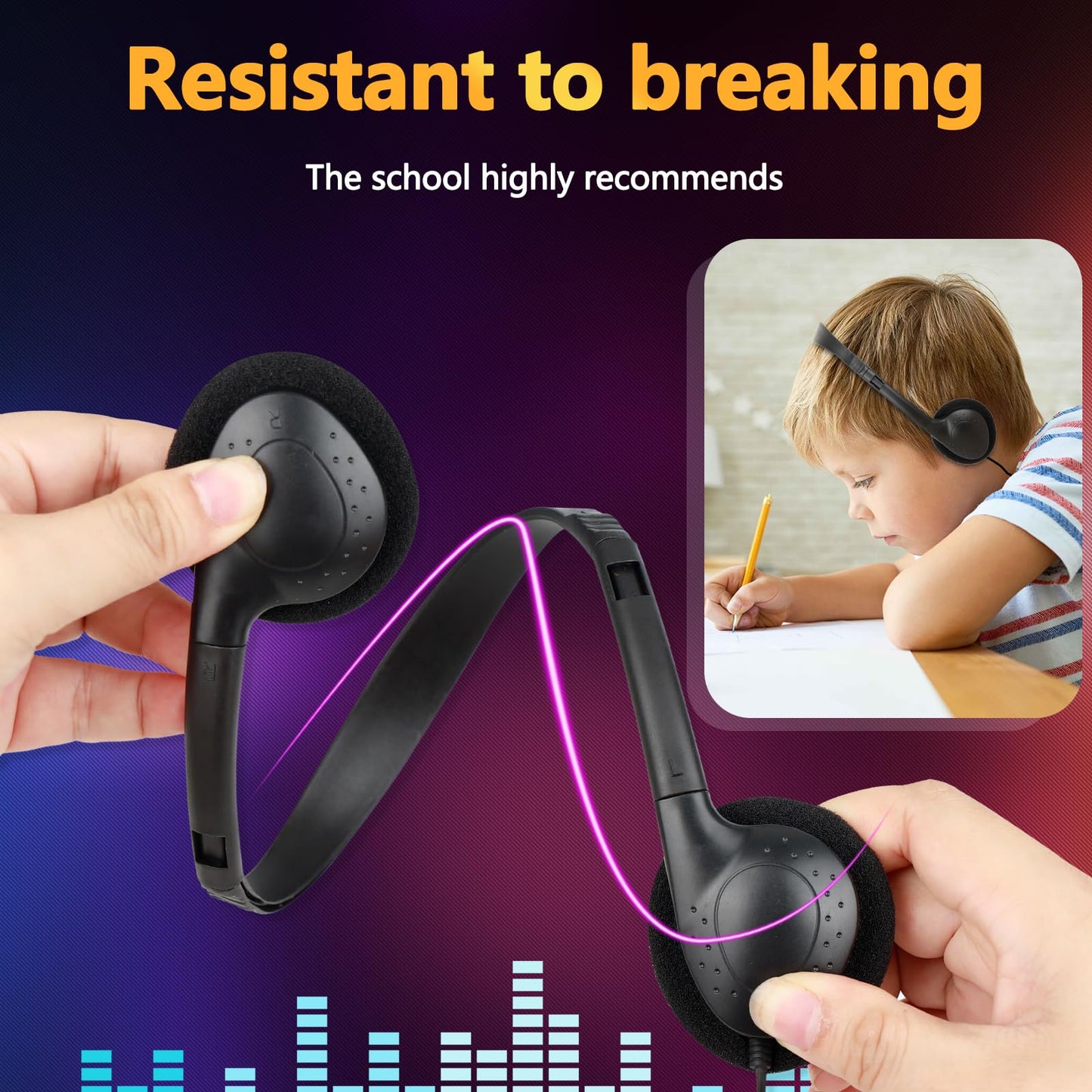 YFSFQS USB C Headphones Bulk 12 Pack for Classroom School Kids,USB Type C Headphones Class Set Compatible with Pad Smartphones (Black)