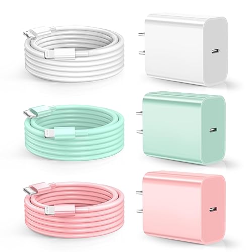 Dayaoncy Compatible with iPhone Charger Fast Charging, 20W USB C Wall Charger with 3Pack 10FT USB C to Lightning Cable, Phone Cable Fast Charging…