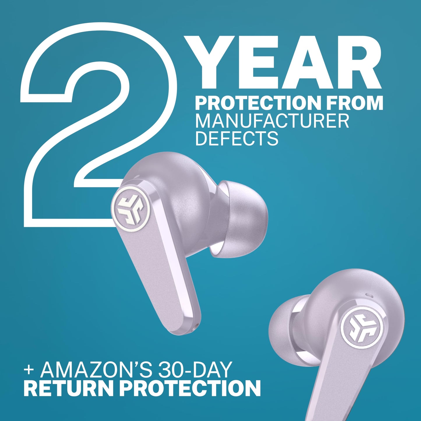 JLab, Go Pods ANC, True Wireless Earbuds, Active Noise Cancelling Bluetooth Earbuds, Lilac