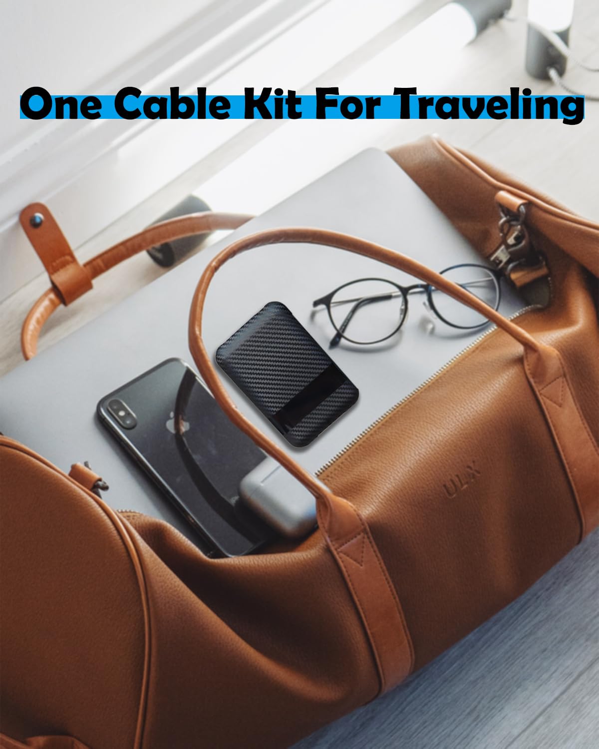 Yinow USB Type C to C Charging and Data Transfer Cable with 3 Adapters Combination Set in Credit Card Size Case, Black