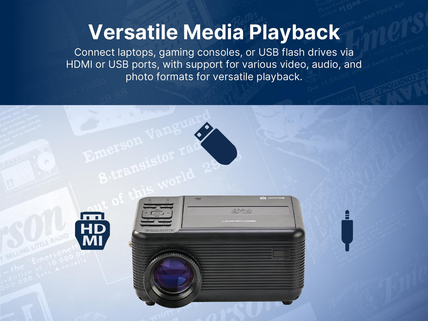 Emerson EVP-2504 120-Inch Home Theater LCD Projector with Built-In TV Tuner and DVD Player