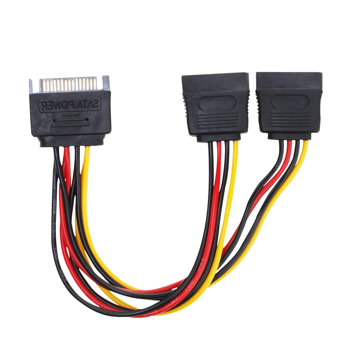 2 Pack Power Y Splitter Cable, 15 Pin SATA Male to Dual Female 7-Inch, Durable Adapter for SATA Hard Drives, SSDs, CD/DVD Drives