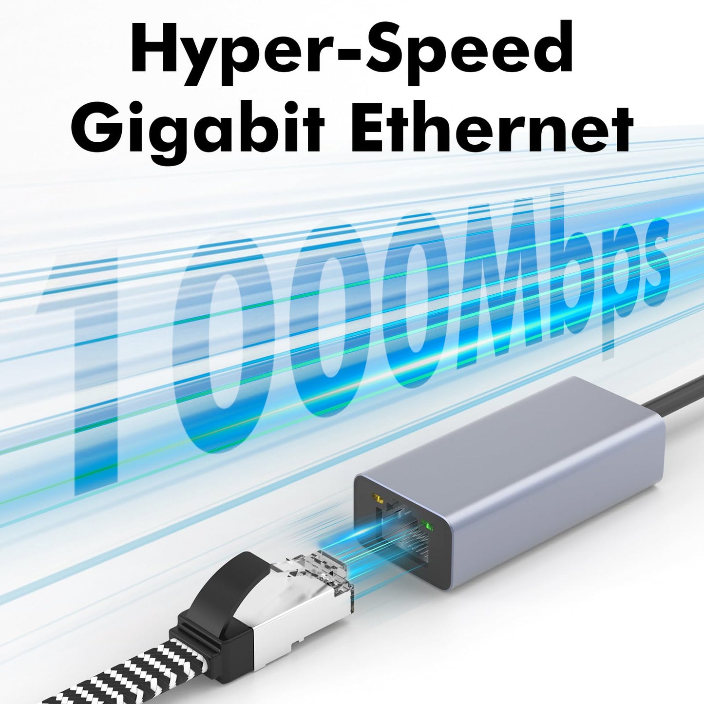 Cyberguys USB C to Ethernet Adapter, Plug and Play Ethernet Adapter, 1Gbps Gigabit RJ45 to Type-C (Thunderbolt 4/3 Compatible) Network Dongle