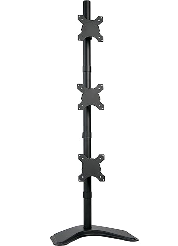 VIVO Triple Vertical LCD Monitor Height Adjustable Desk Mount Stand for 3 Screens up to 27 inches STAND-V003D