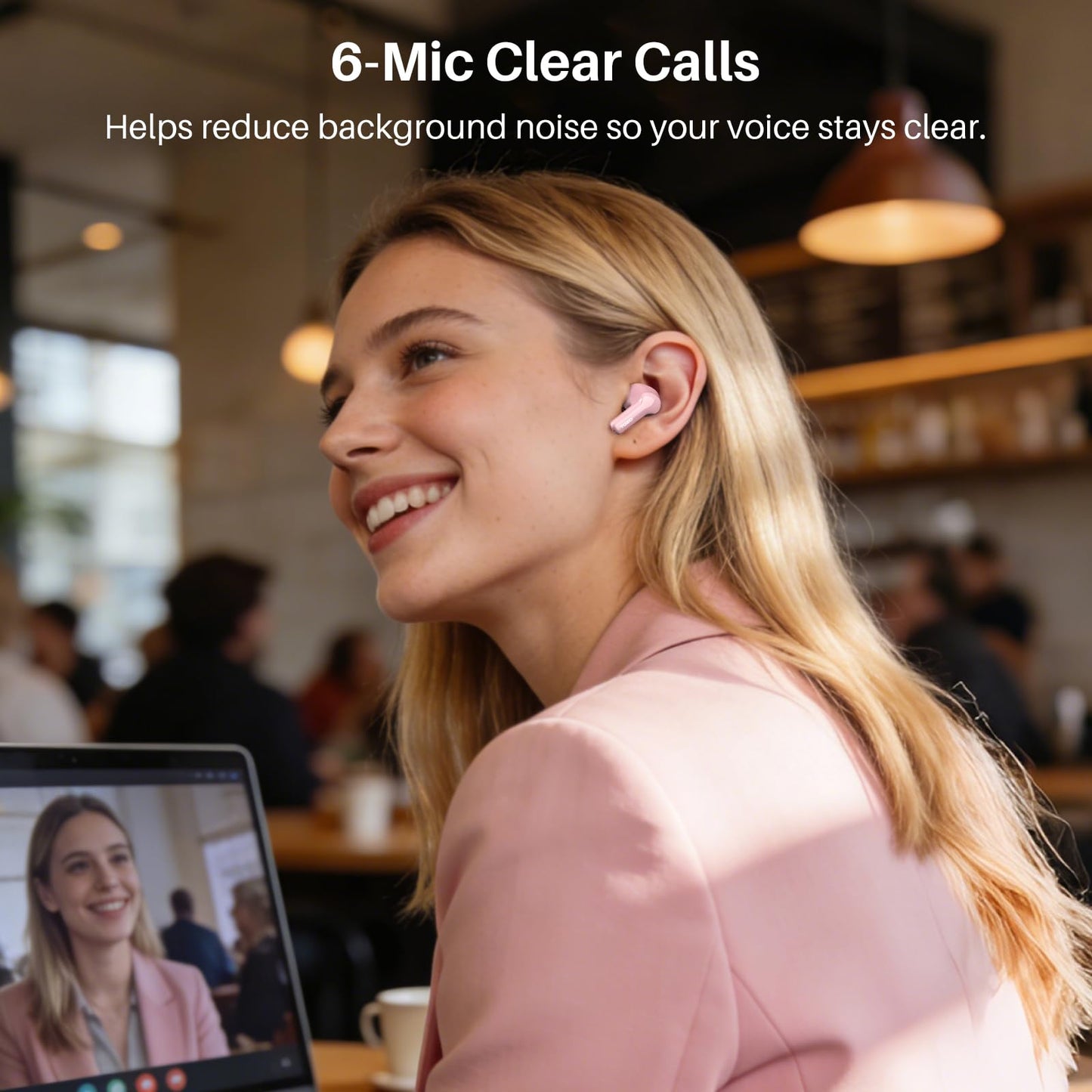 TOZO Hybrid Active Noise Cancelling Wireless Earbuds 6 Mics AI Clear Call