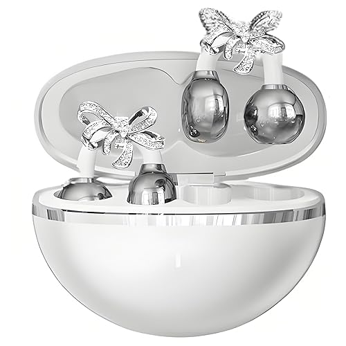 BEVCEFCC Clip-On Wireless Bluetooth Earbuds with Stylish Earrings Design, Lightweight Comfort, 48H Playtime for Women (White)