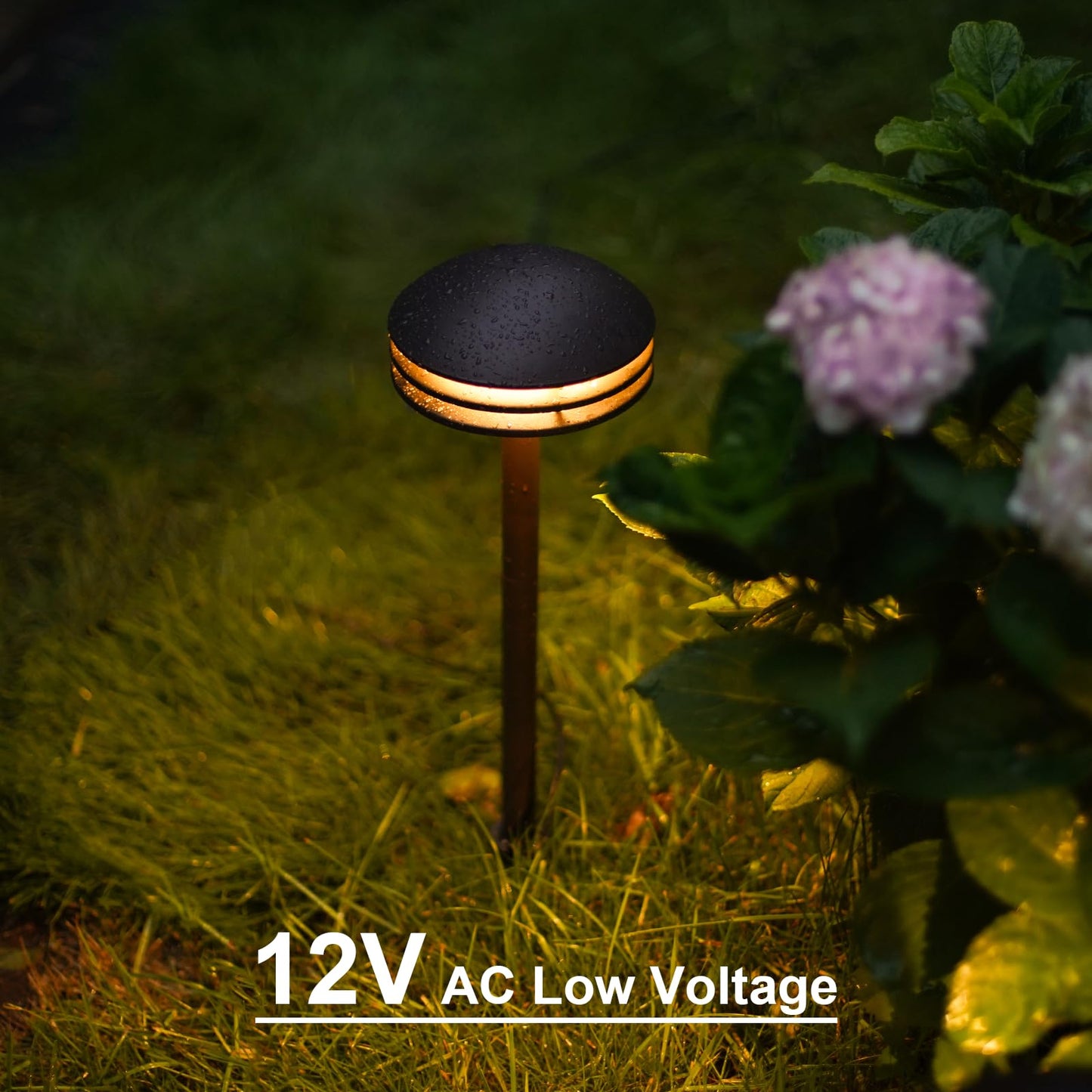 GOODSMANN Landscape Lighting Low Voltage Pathway Lights LED 2PK 4W 80 Lumen Outdoor Landscape Lighting 3 Tier Pagoda Landscape Path Lights 3000K Warm