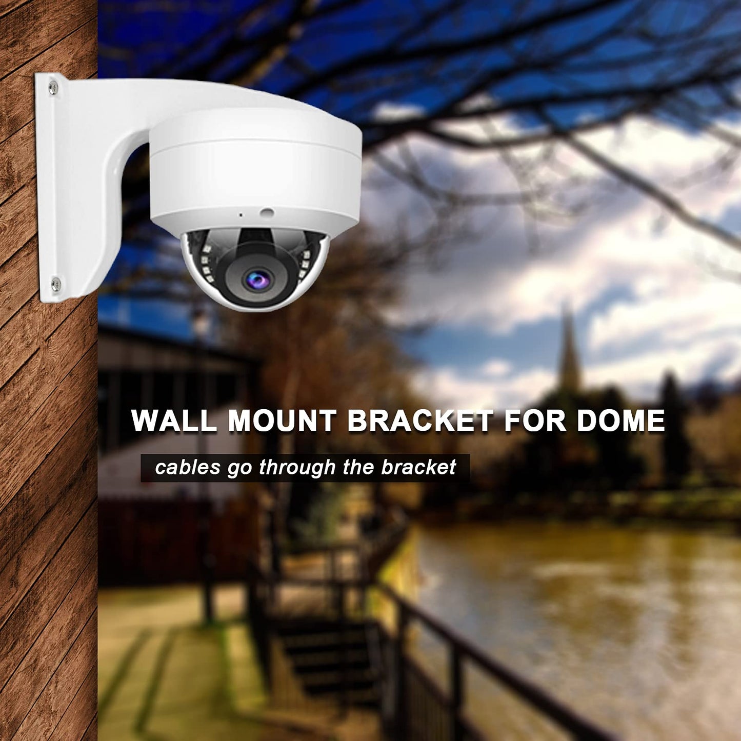 WiTi 4.7 inches Wall Mount Bracket for Dome Security Camera,Deep Base Junction Box Cable Management Mounting Case, CCTV IP Surveillance Cameras Holder