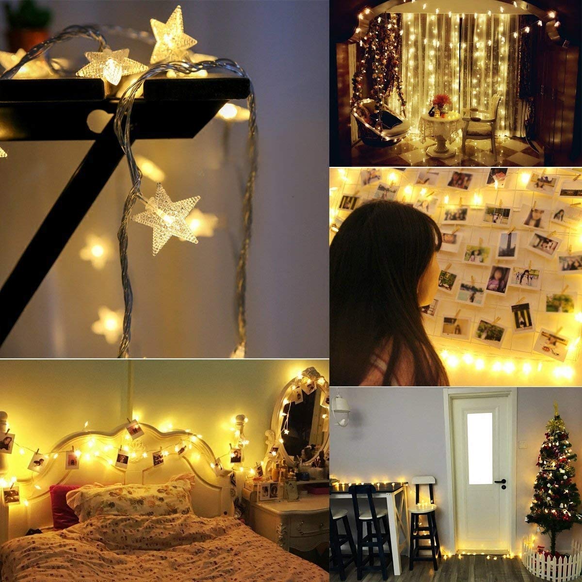 Merdeco Star String Lights, 10ft/3M 20 LED Plug in String Lights Warm White Fairy Lights for Birthday/Christmas/Wedding/Party Indoor Outdoor