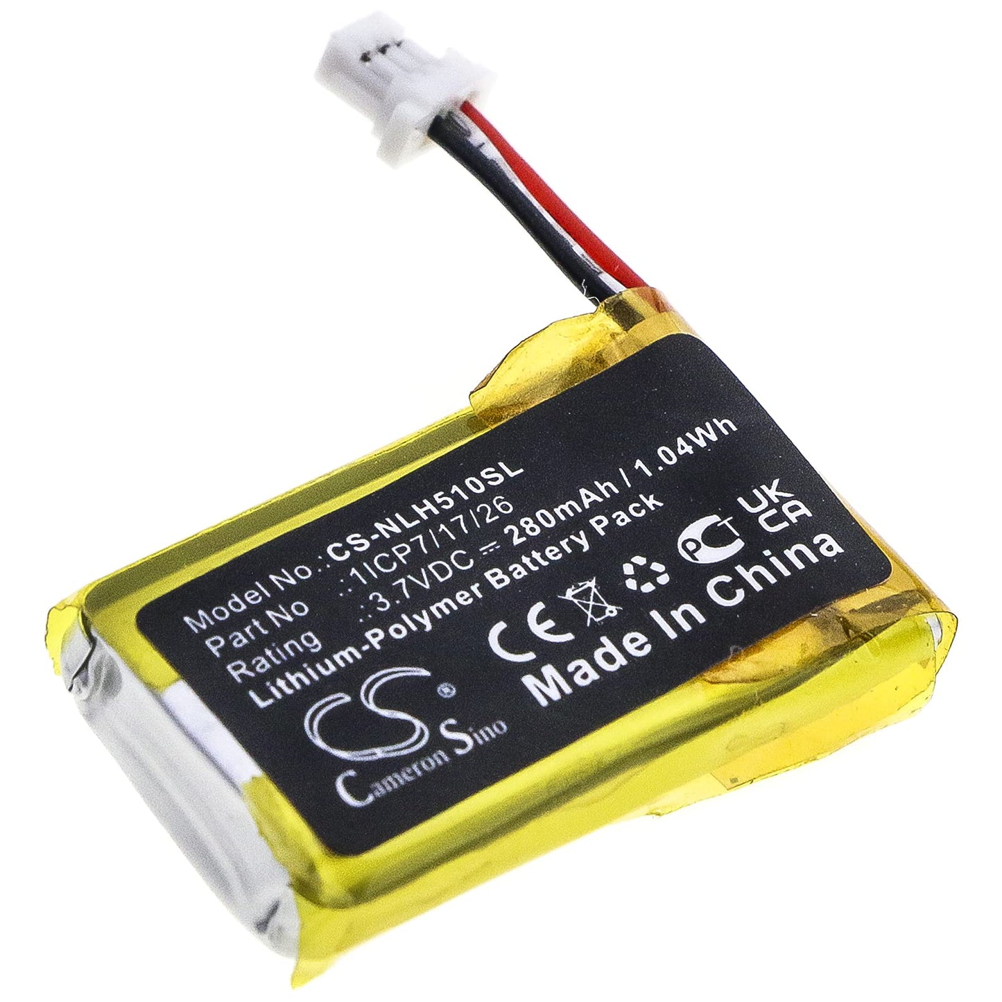 1ICP7/17/26 Battery Replacement for Nest C1241290 Hello NC5100US Vido Doorbell Wired (280mAh/3.7V), 1ICP7/17/26 Battery