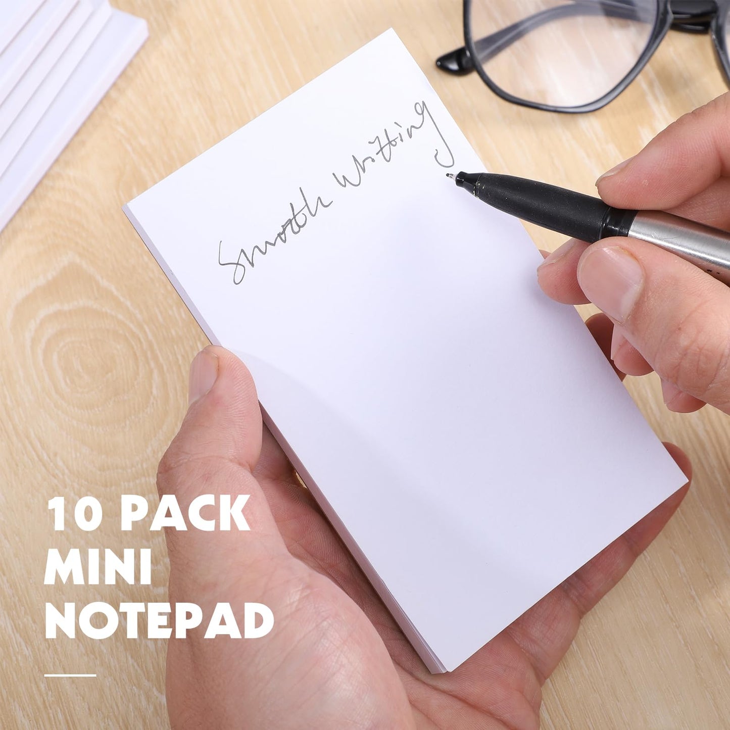 Thboxes 10 Pack 3" x 5" Blank Note Pads, 50 Sheets Each
