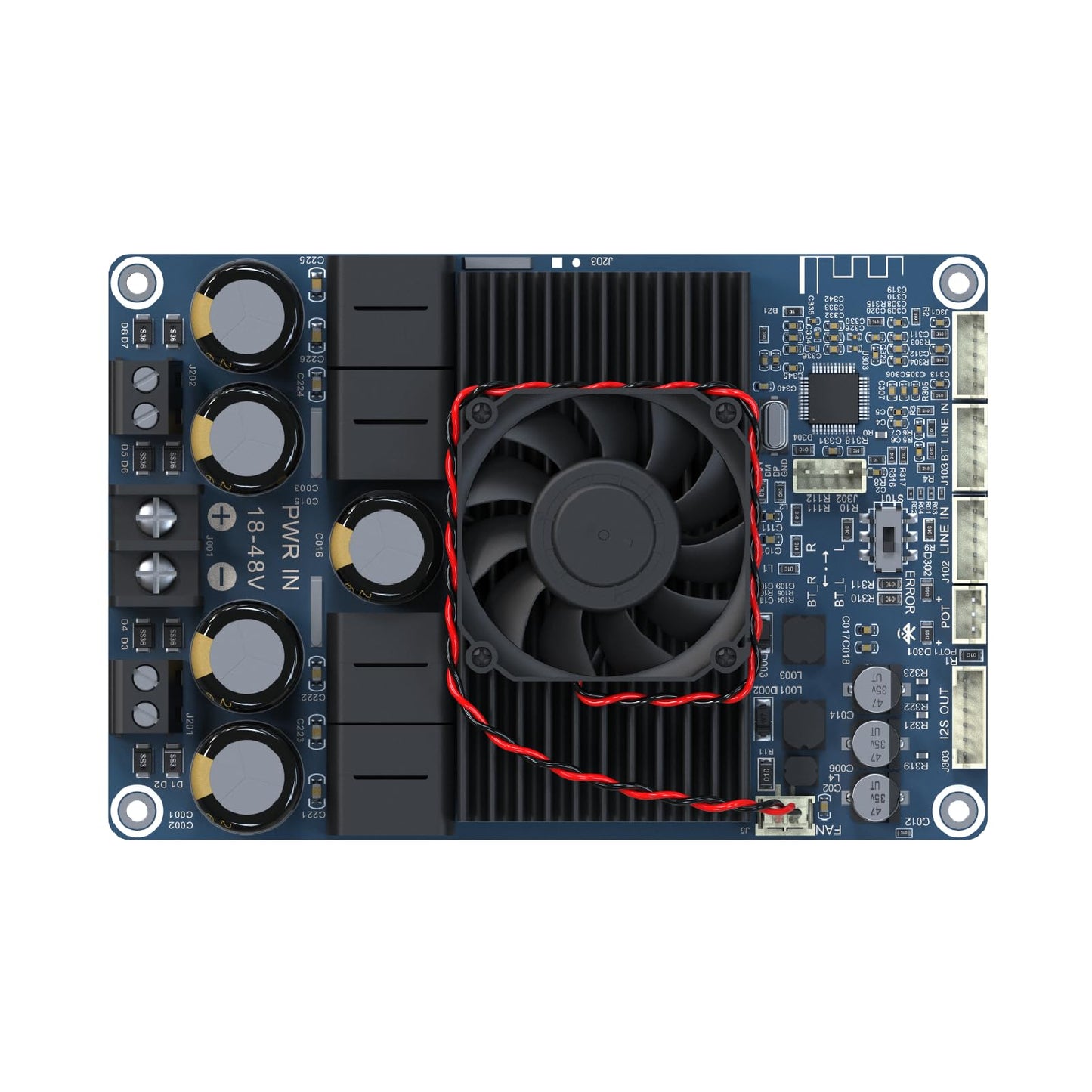 TPA3255 DSP PC UI 300W x 2 Stereo Bluetooth 5.3 High Power Audio Amplifier Board, DC18-48V AUX Input with Volume Control for Home Theater and Speakers