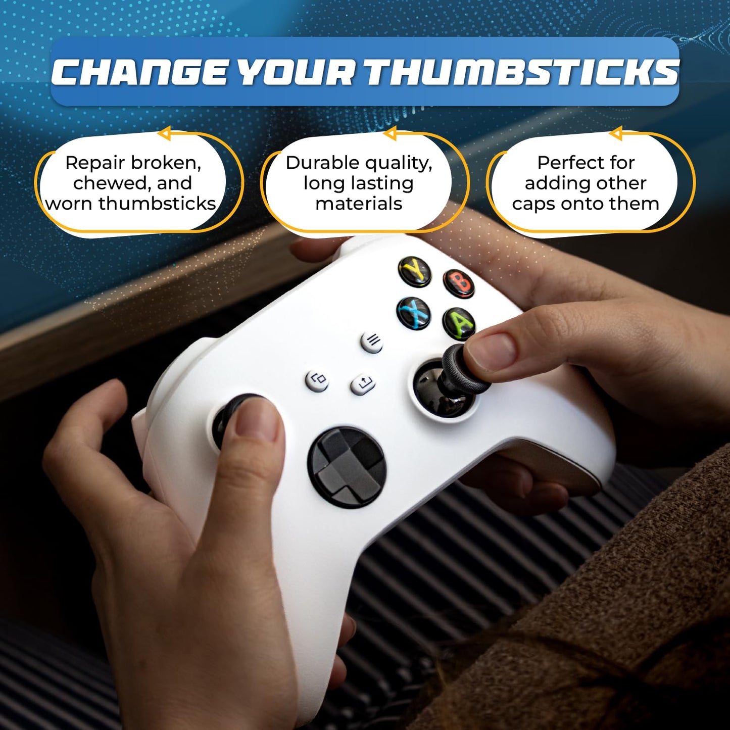 Xbox One Controller Joystick Replacement - 6PCS Thumbsticks Analog Thumb Sticks Parts - Ultra Durable with T6 and T8h Repair Screwdriver Kit for Xbox