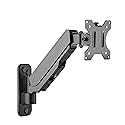 SIIG Aluminum Gas Spring Full Motion Ergonomic Single Arm Monitor Wall Mount - Heavy Duty Holds 17" to 32" Screen, up to 19.8 lbs - Single VESA