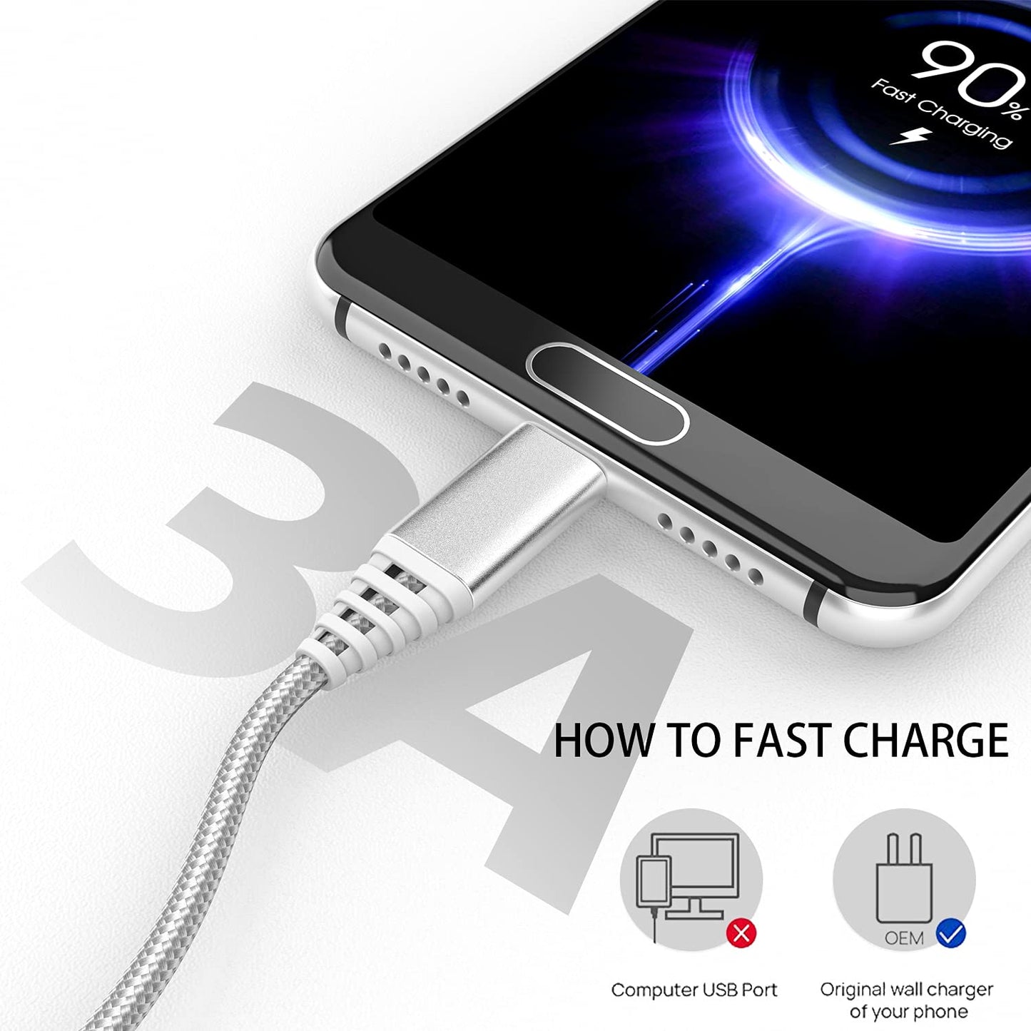 USB C Charger Cable 10FT+6FT,Long Fast Charging Cord for Samsung Phone S20 FE 5G/S22 Plus Ultra A12 A13 A14 A54 A03S,Galaxy Tab A 10.1 2019/8.0
