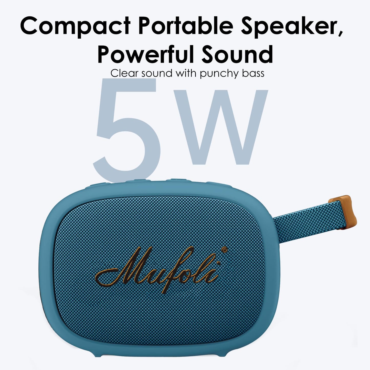 Mufoli Magnetic Bluetooth Speaker, Mini Portable Speaker, Up to 15H Playtime, IP67 Waterproof and Dustproof, Powerful Sound, for Indoors and Outdoors