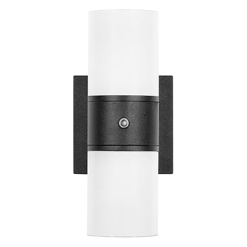 LEDVANCE SYLVANIIA Wall Mount Sconce LED Light, 11.5W, 5 CCT Select (2700K/3000K/3500K/4000K/5000K) with Built-in Sensor, Wet Rated, Black - 1 Pack